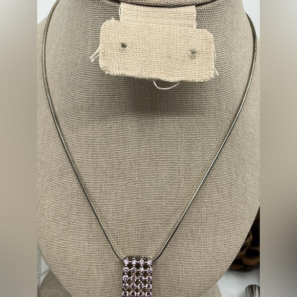 Paul Klecka Sterling Silver Diamonique Pendant Necklace – Pink & Yellow Stones - Picture 12 of 16